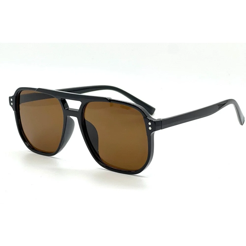 Aviator Sunglasses‎ Brown Lens Black Frame Fashion Pilot Style Driving UV400 Hot